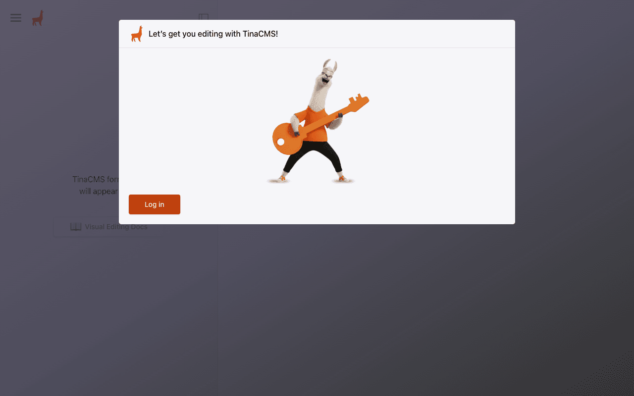 TinaCMS Login Page